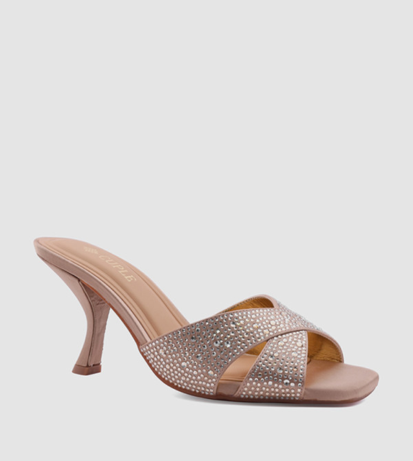 Embellished Open Toe Heel Sandals