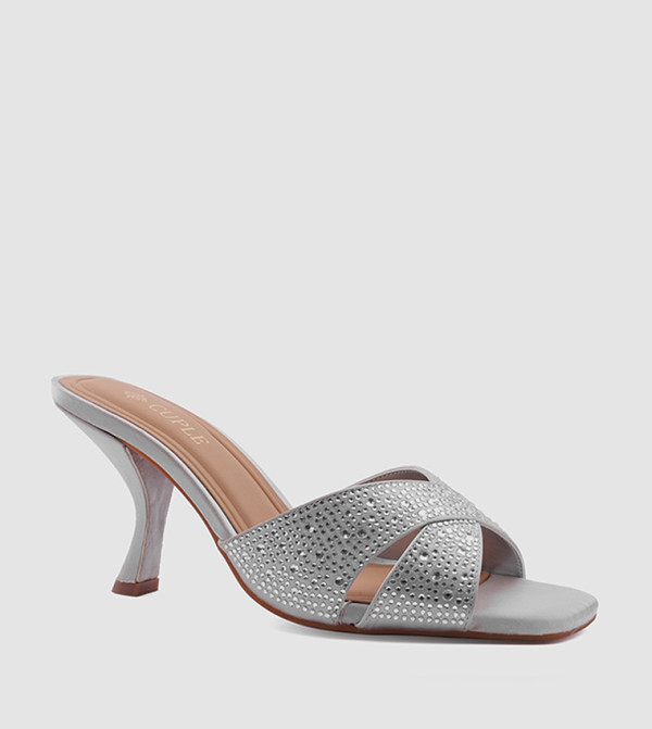 Embellished Open Toe Heel Sandals