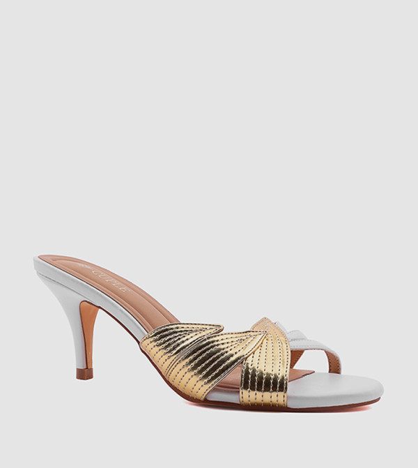 Color Block Open Toe Heel Sandals