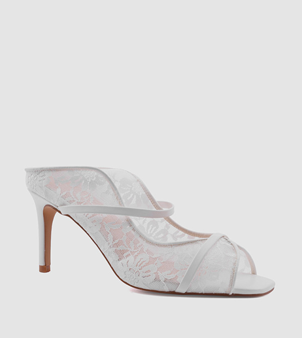 Open Toe Mesh Stiletto Heel Sandals