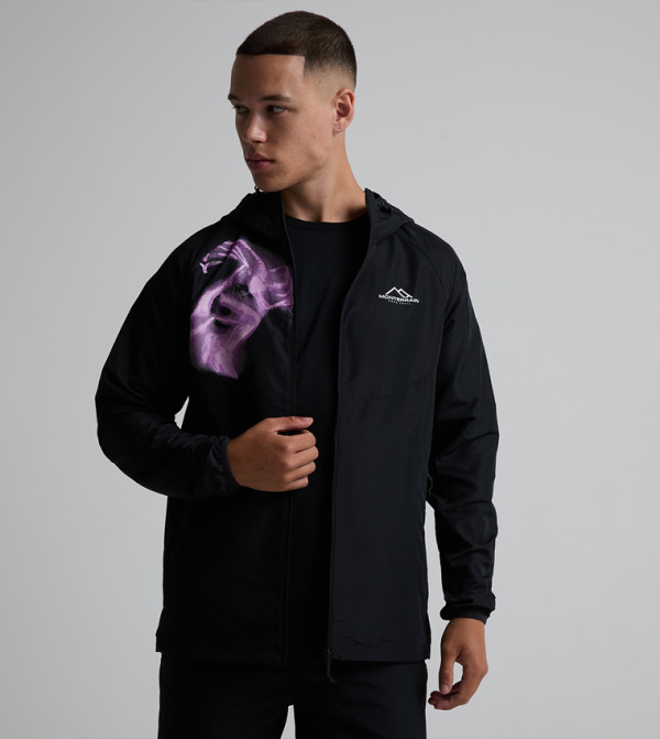ELEVATE Graphic Zipper Hooded Windbreaker Jacket
