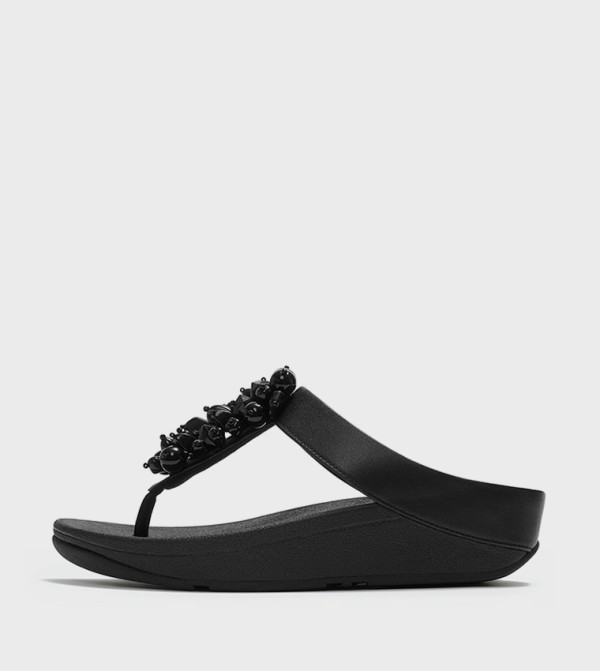 FINO Bead Cluster Wedge Sandals