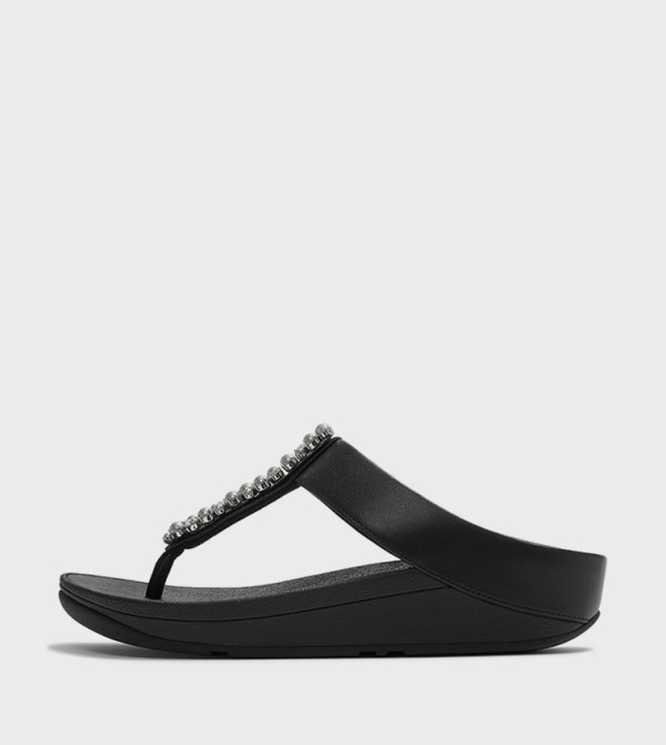 FINO Pearls and Crystal Wedge Sandals