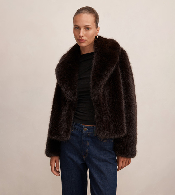 PAIGE Long Hair Fur Short Jacket