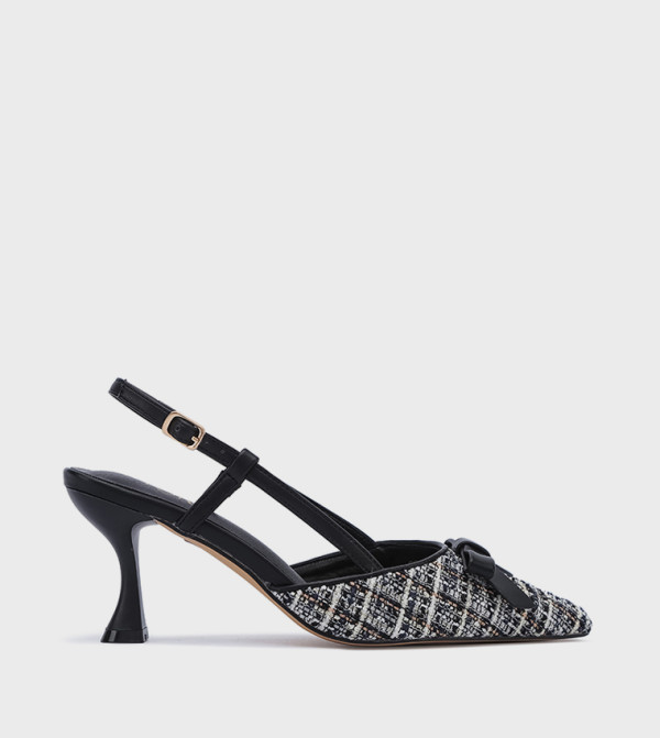 Bow Detail Pointed Toe Slingback Pumps