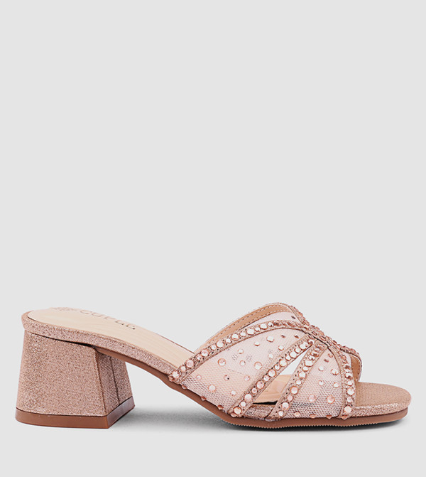 Embellished Open Toe Heeled Sandals