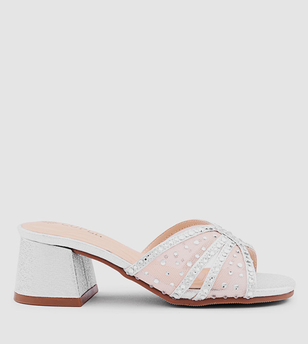 Embellished Open Toe Heeled Sandals