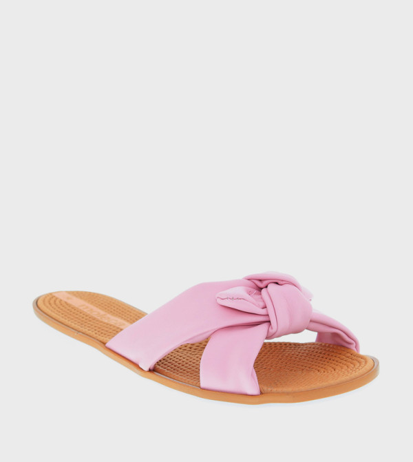 Knot Strap Open Toe Flat Sandals