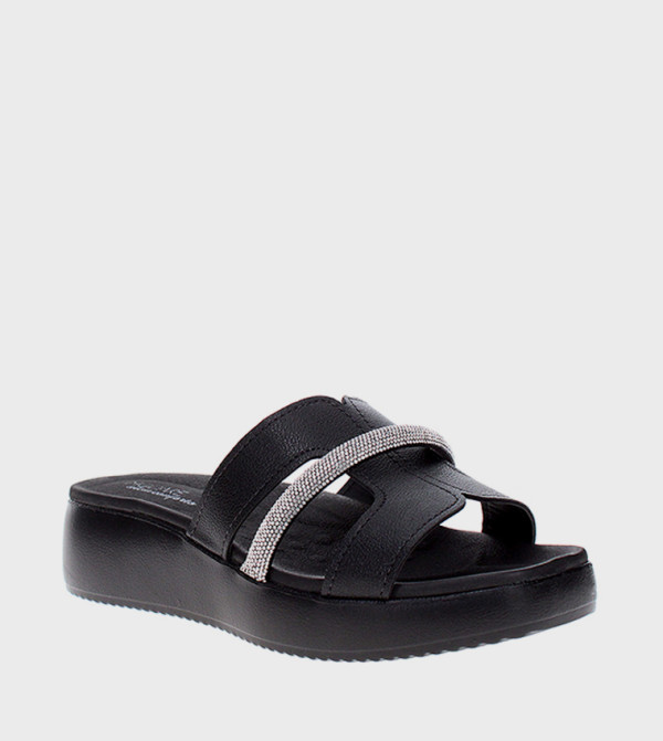 Embellished Open Toe Flatform Sandals