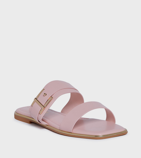 MEALEAIEEAH Solid Buckle Detail Flat Sandals