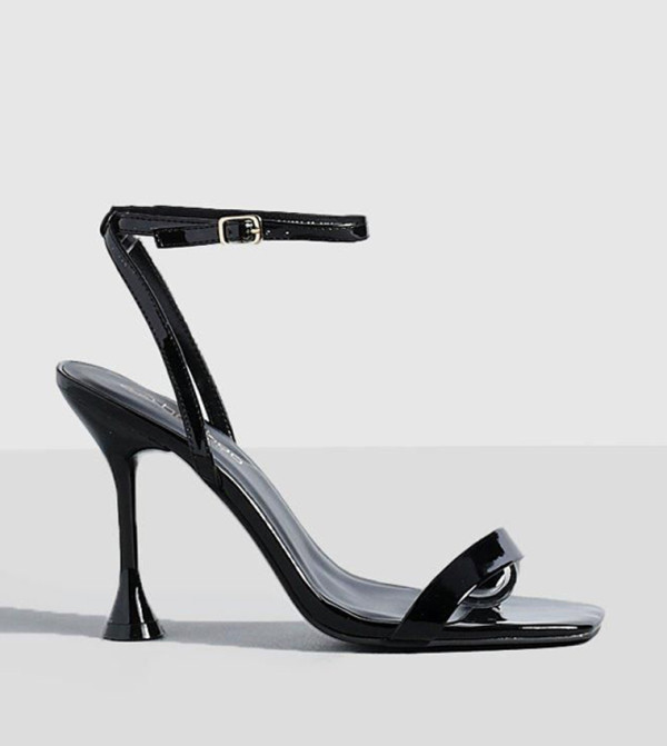 Wide Fit 2 Part Barely There Flared Heel Sandals