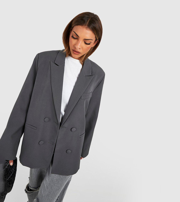 Double Breasted Relaxed Fit Tailored Blazer