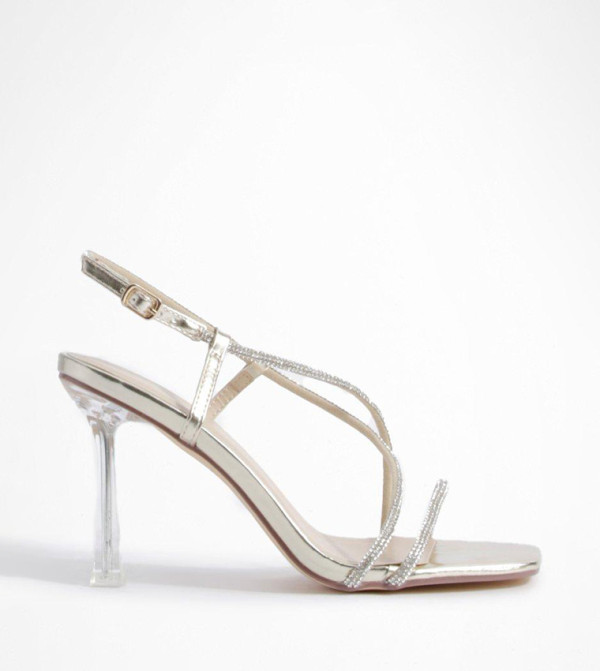 Diamante Embellished Asymmetric Heels