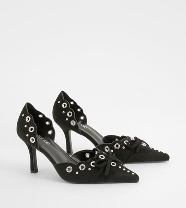 Wide Fit Eyelet Two Part Court Shoes