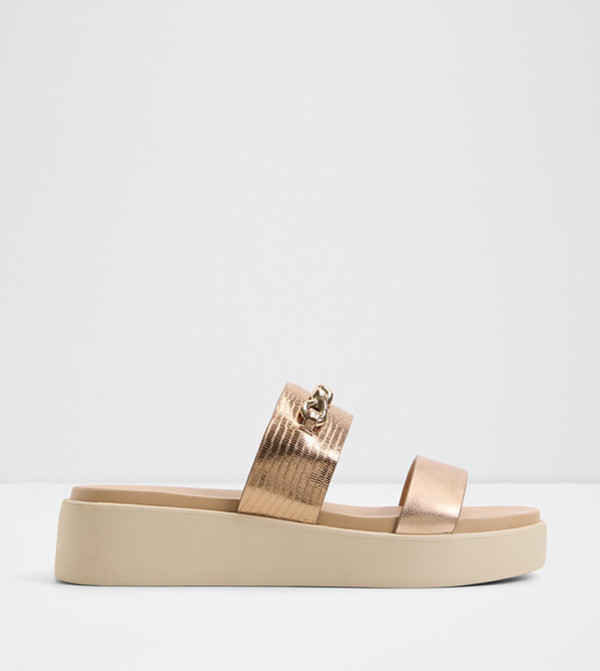 HALAMAEVER Textured Double Strap Flatform Sandals