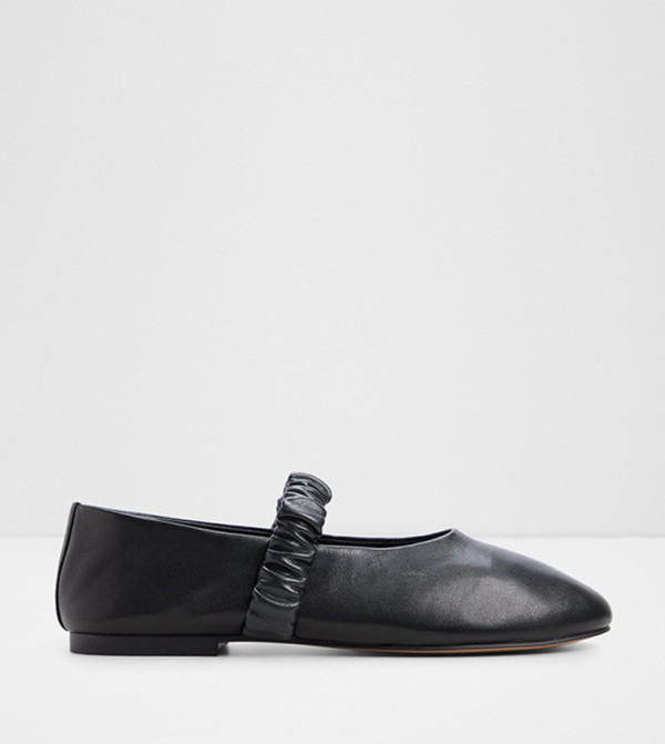 HAYLIA Ruched Strap Round Toe Mary Jane Shoes