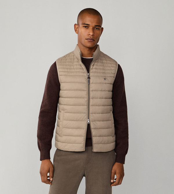 Textured High Neck Ultra Lightweight Gilet
