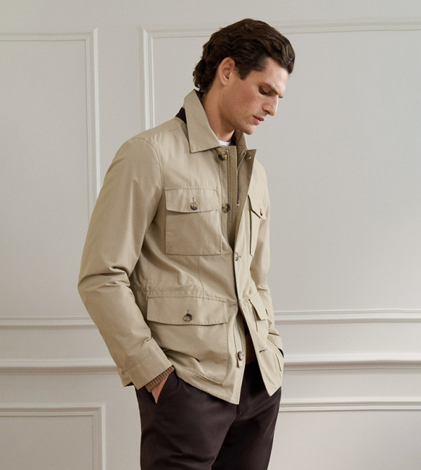Solid Button Closure Casual Jacket