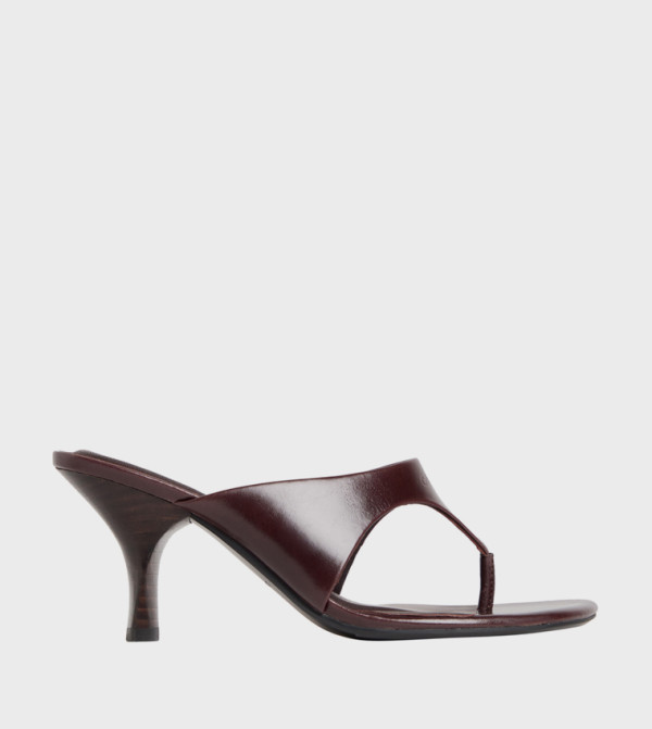 Solid Thong-Strap Heel Sandals