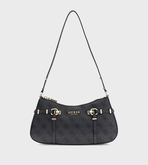 LEONA Monogram Patterned Zip Shoulder Bag