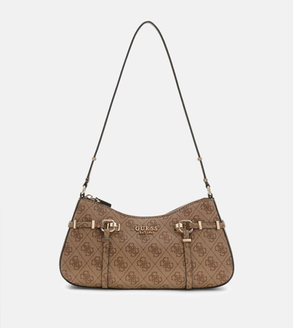 LEONA Monogram Patterned  Zip Shoulder Bag