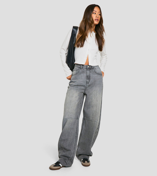Tall Washed Barrel Leg Jeans