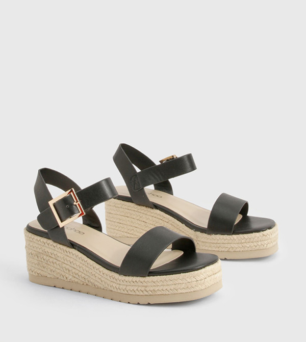 2 Part Espadrille Low Wedges