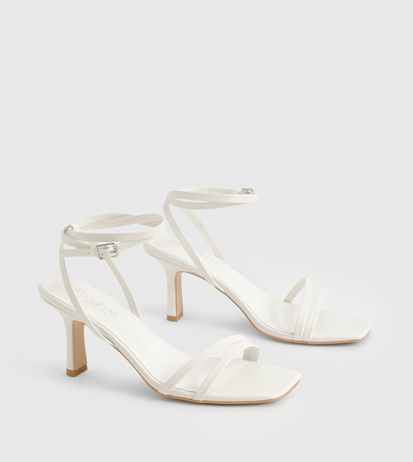 Wide Fit Double Strap Heeled Sandals