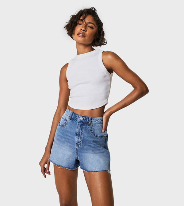 Tall Washed Denim Shorts