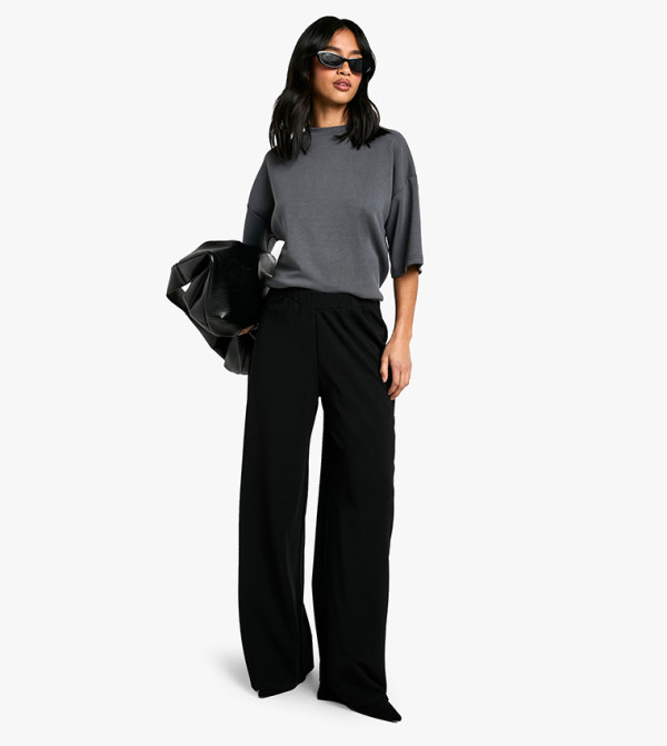 Petite Stretch Wide Leg Trousers