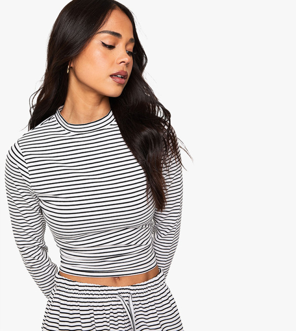 Striped Long Sleeves Top