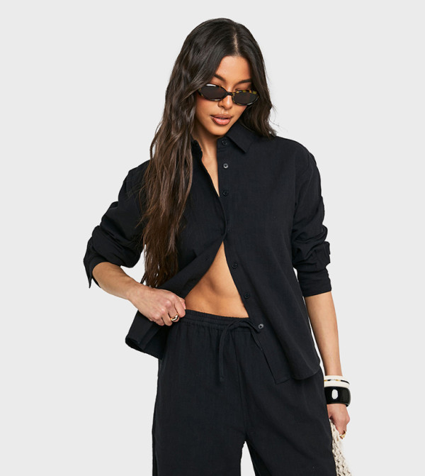 Linen Look Oversized Shirt
