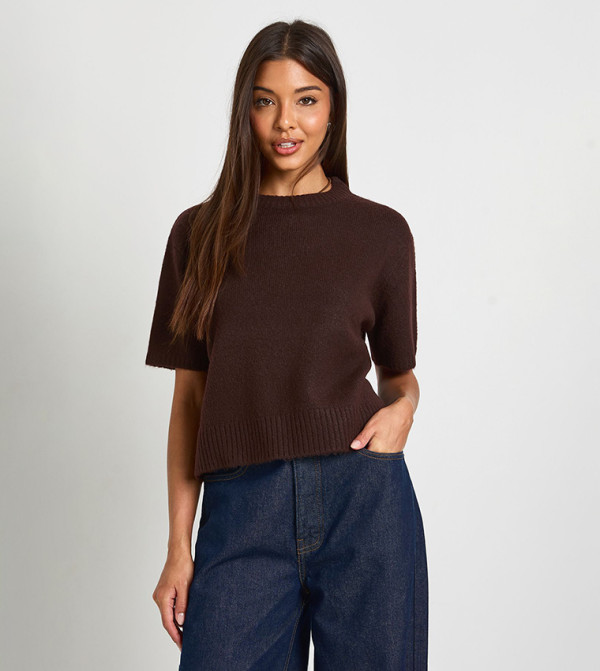 Crew Neck Oversized Crop Sweater