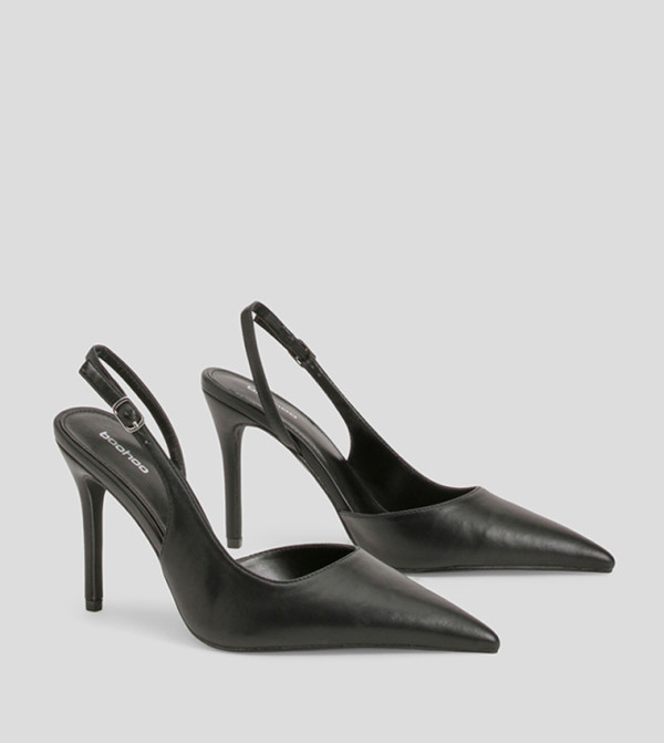 Wide Fit High Heeled Slingback Pumps