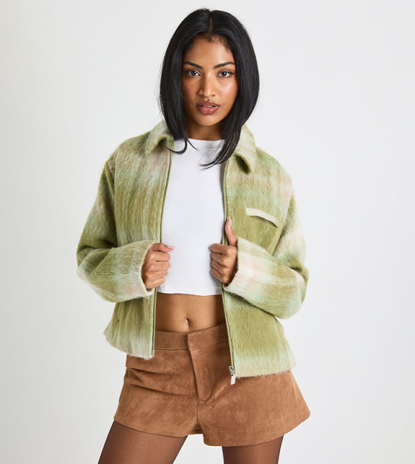 Wool Look Long Sleeves Jacket