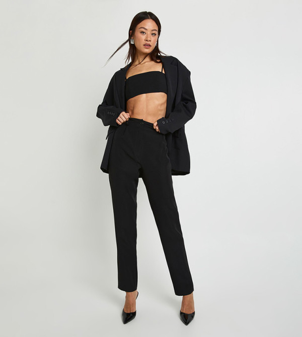 Tall High Waist Tapered Tailored Formal Trousers