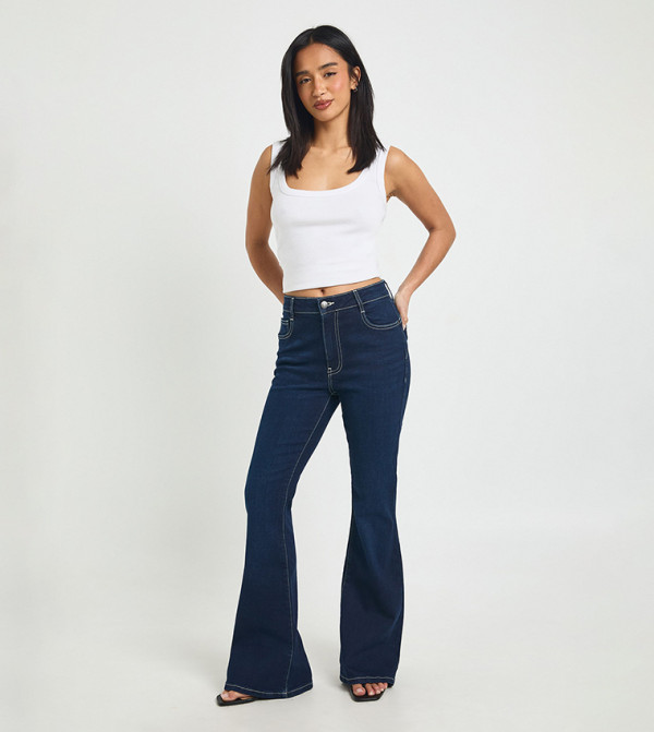 Petite High Waist Booty Lifting Flared Jeans