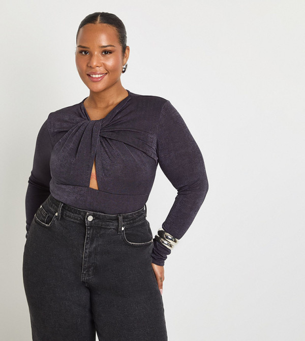 Curve Twist Detail Bodysuit Top