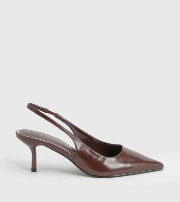Wide Fit Pointed Toe Slingback Pumps
