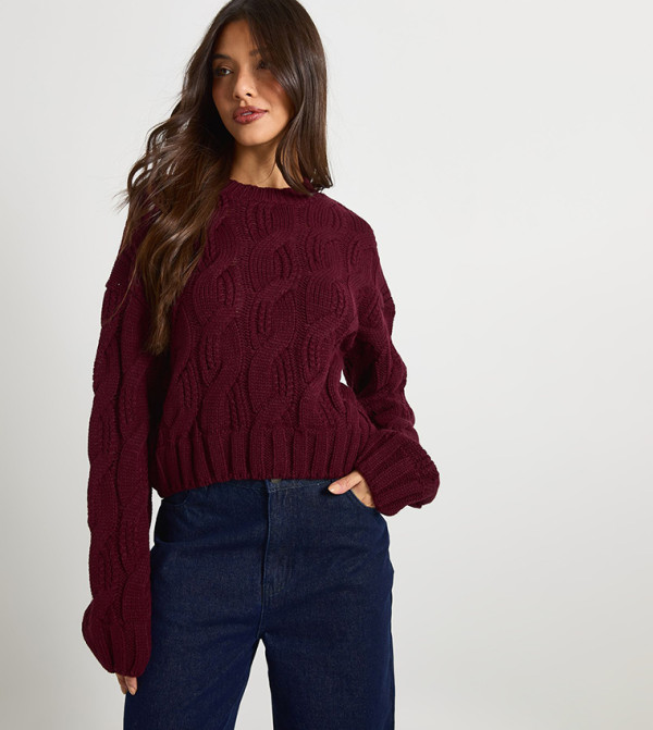 Cable Knit Cropped Jumper