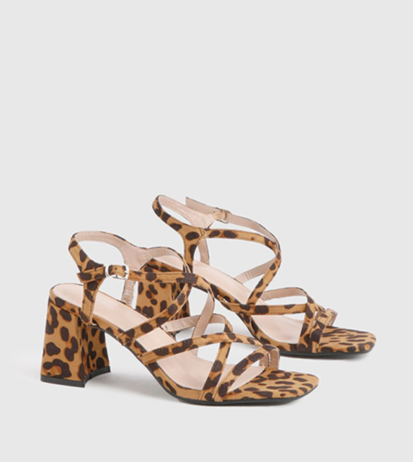 Cross Over Strappy High Heeled Sandals