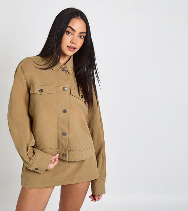 Twill Utility Oversized Shirt