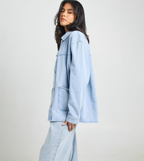 Washed Long Sleeves Denim Shirt