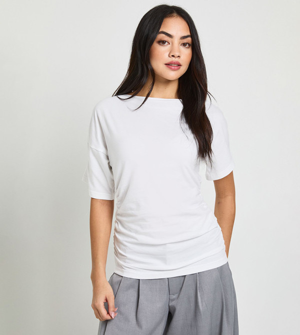 Ruched Side Cinched T-Shirt