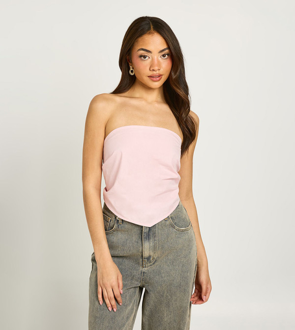 Poplin Scarf Tie Back Top