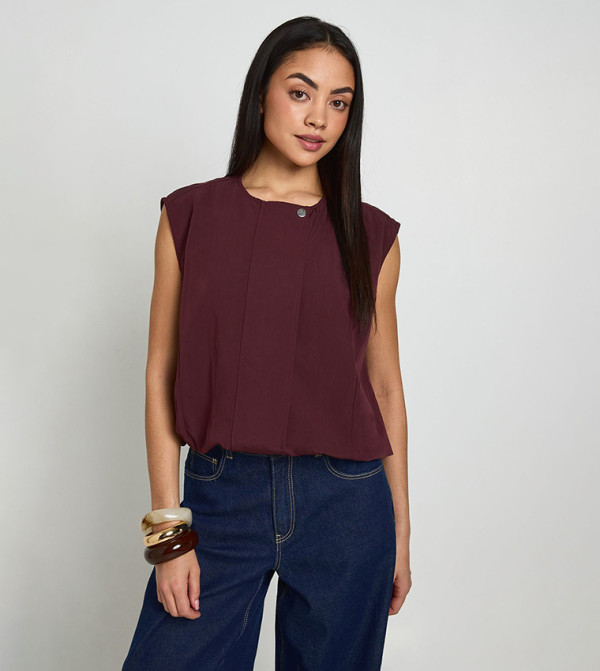 Sleeveless Zip Through Shirt