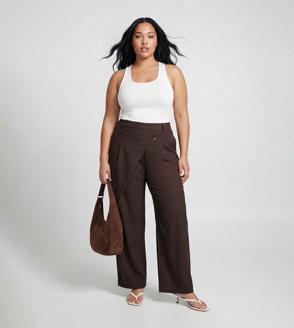 Curve Cross Over Waistband Balloon Fit Trousers