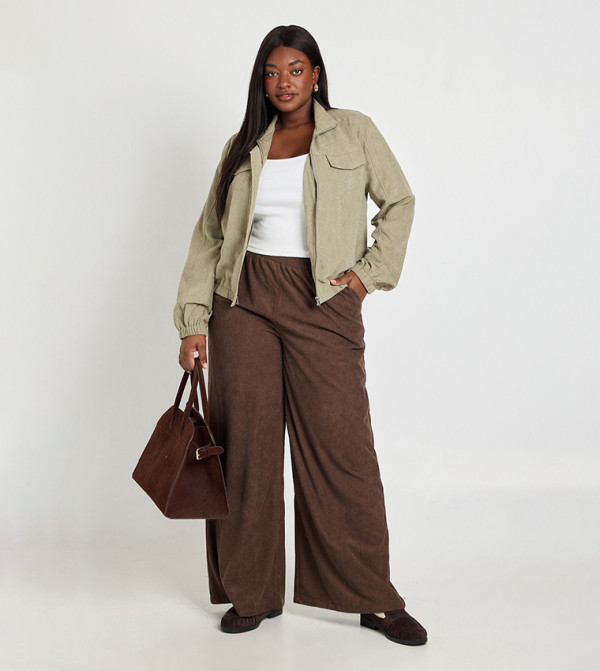 Curve Cord Wide Leg Trousers