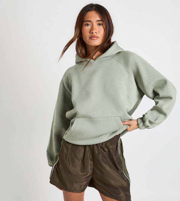 Nylon High Waist Contrast Panel Track Shorts