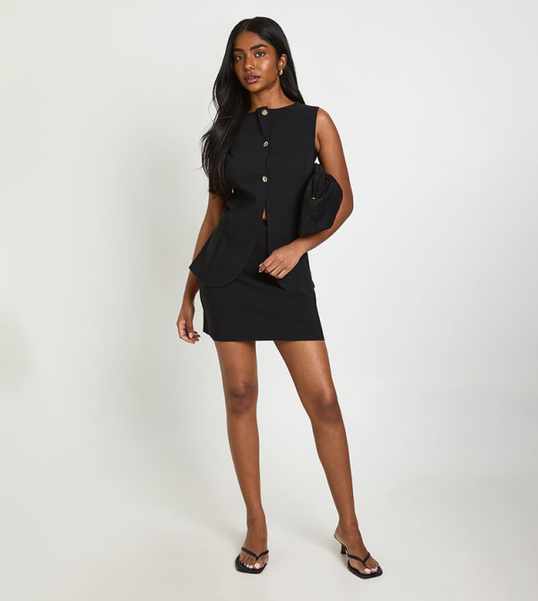 Bengaline Gold Button 2 in 1 Waistcoat Dress